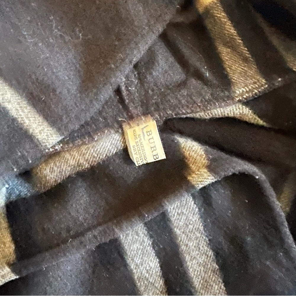 Brown Burberry Check Shawl Cape with Hood - Picture 8 of 15